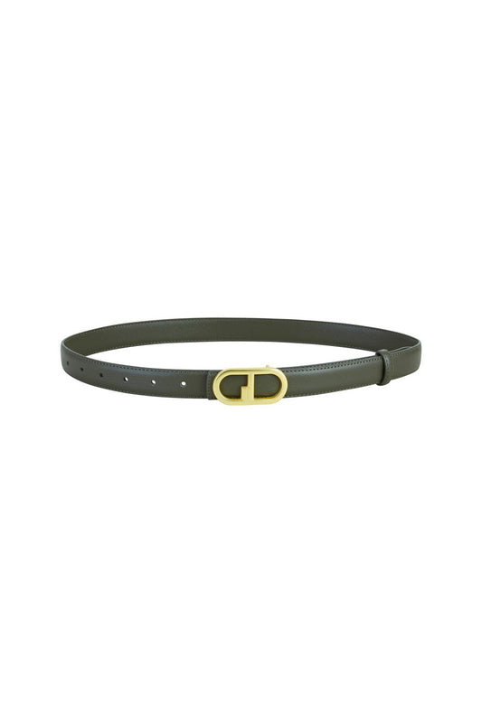 Yumi Green Gold Retro Gold Buckle Belt