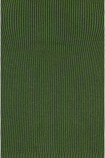 Yumi Green Rib Knitted Midi Column Skirt