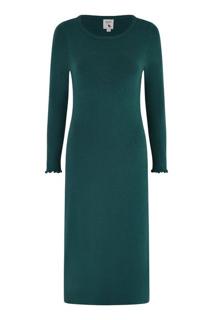 Yumi Green Sparkle Knit Midi Jumper Dress