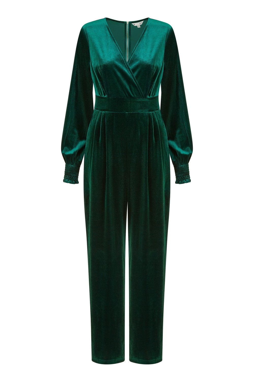 Yumi Green Velvet Long Sleeve Jumpsuit