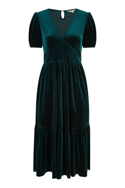 Yumi Green Velvet Midi Dress