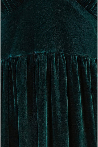 Yumi Green Velvet Midi Dress