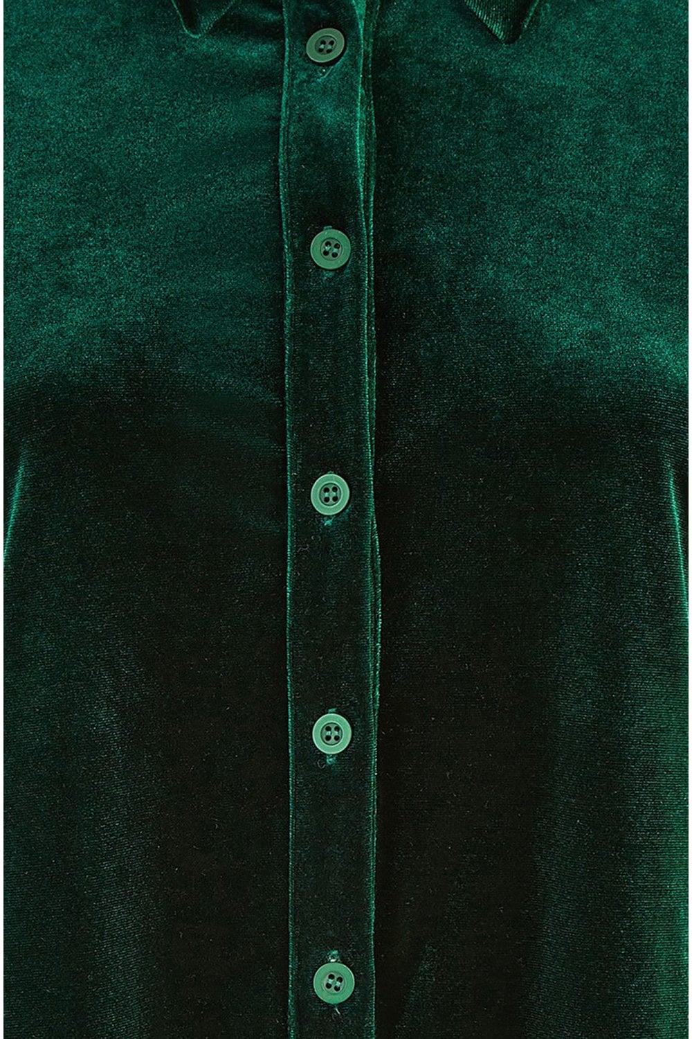 Yumi Green Velvet Relaxed Fit Shirt