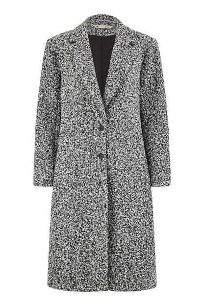 Yumi Grey Boucle Long Line Coat