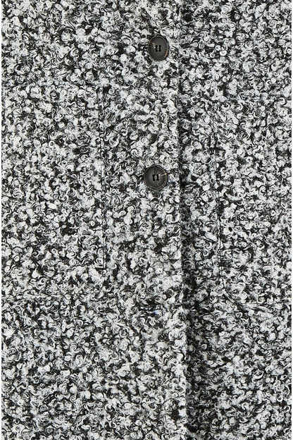 Yumi Grey Boucle Long Line Coat