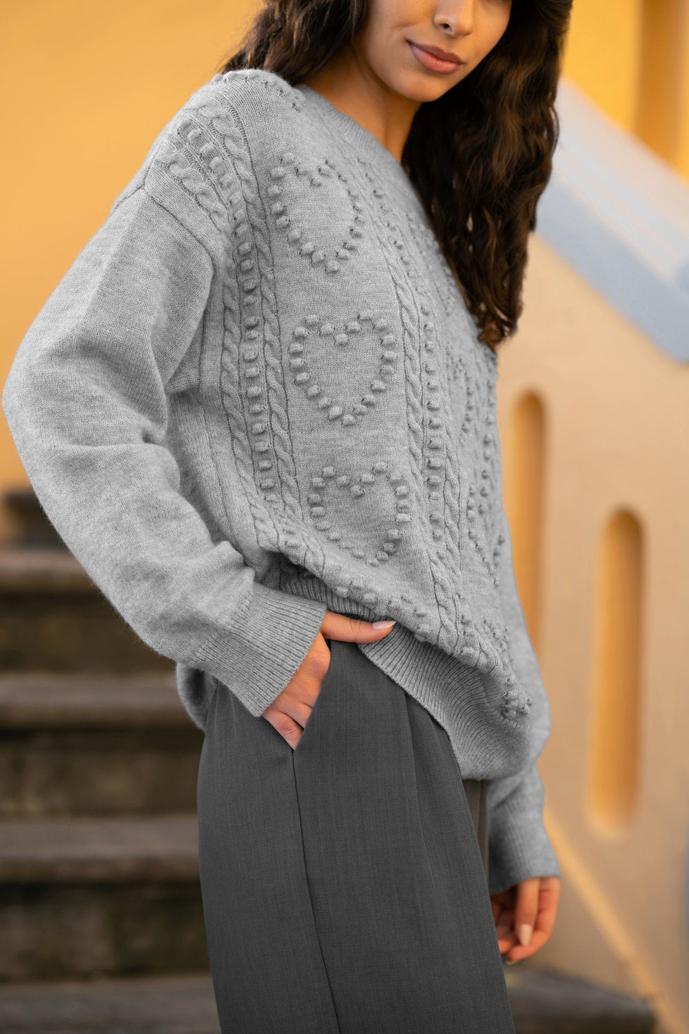 Yumi Grey Wide Leg Trousers