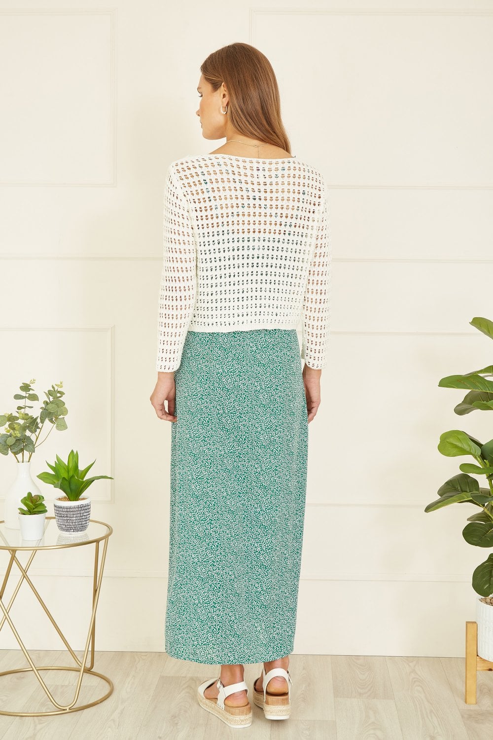 Yumi Ivory Cotton Crochet Twisted Bolero Top