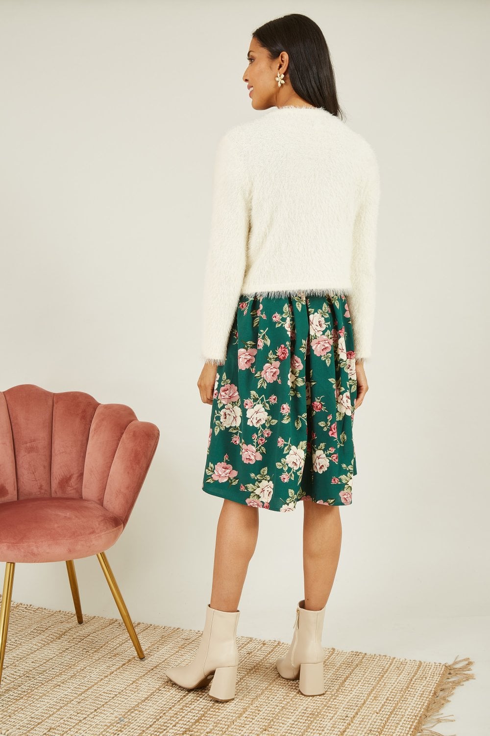 Yumi Ivory Eyelash Knit Bolero