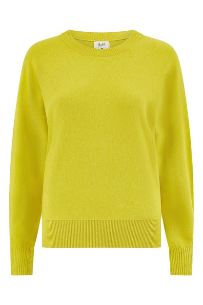 Yumi Lime Knitted Batwing Jumper