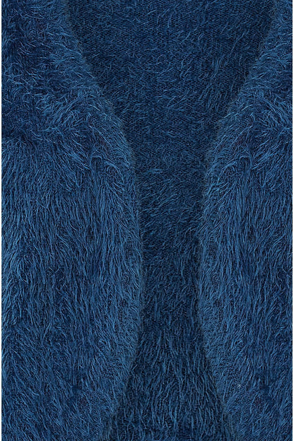Yumi Navy Eyelash Knit Bolero