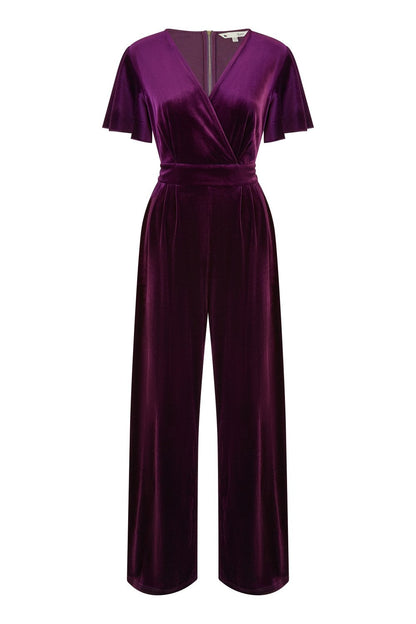 Yumi Purple Jumpsuit With Angel Sleeves