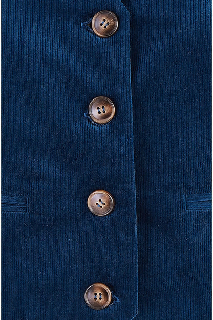 Yumi Teal Cord Waistcoat