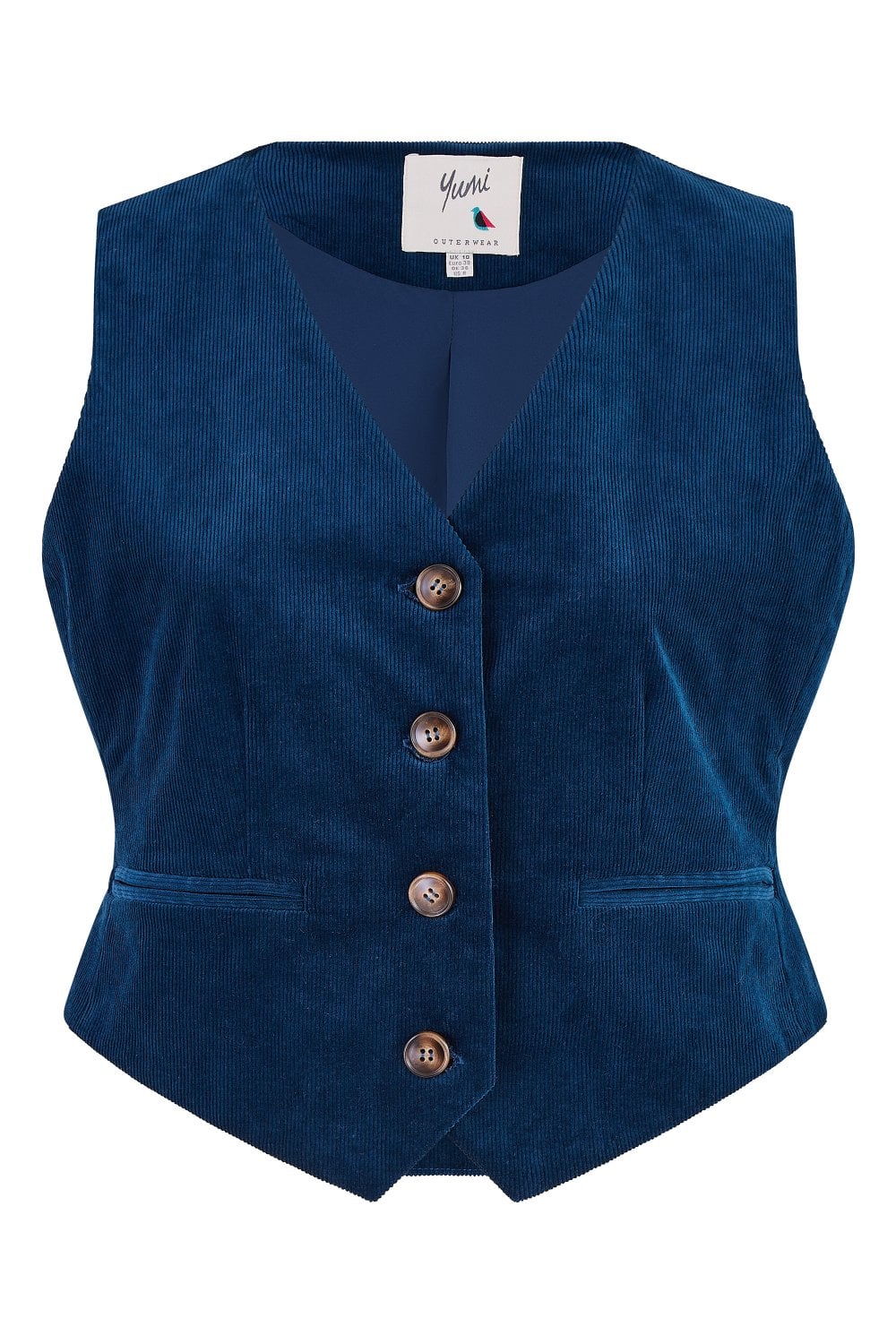 Yumi Teal Cord Waistcoat