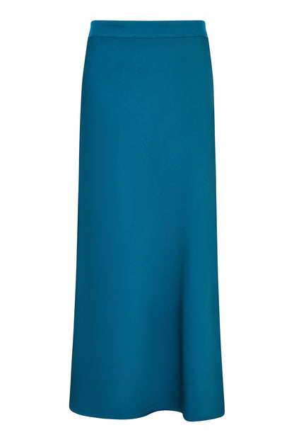 Yumi Teal Satin Midi Skirt