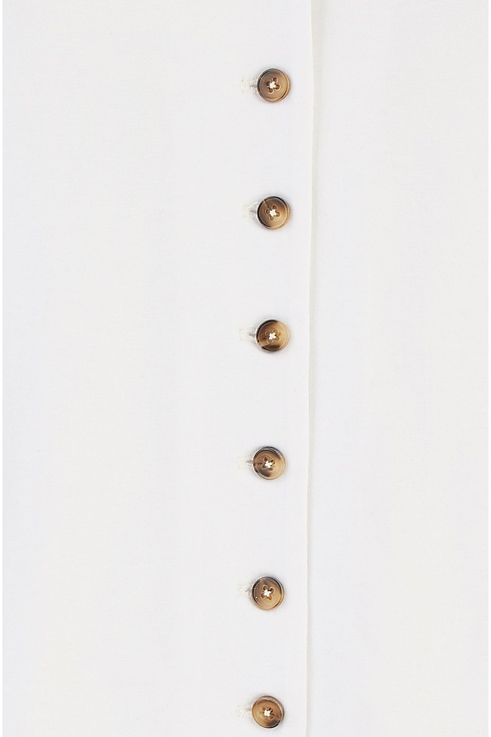 Yumi White Cotton Button Detail T-Shirt