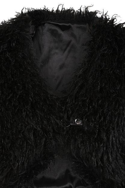 Banned Zafira Black Faux Fur Cropped Jacket